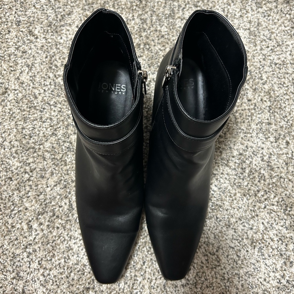 Jones New York Size 11M Rhinestone Black Wedge Ankle Boots - Picture 5 of 11